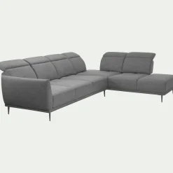Canapé 5 Places|Canapé D'Angle*alinea Canapé grand d'angle droit en tissu avec fonction avance-recul - restanque Gris