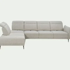 Canapé 5 Places|Canapé D'Angle*alinea Canapé grand d'angle gauche en tissu avec fonction avance-recul - roucas Beige