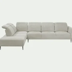Canapé 5 Places|Canapé Fixe*alinea Canapé grand d'angle gauche en tissu memphis avec fonction avance-recul - roucas Beige
