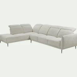 Canapé 5 Places|Canapé Fixe*alinea Canapé grand d'angle gauche en tissu memphis avec fonction avance-recul - roucas Beige