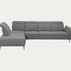 Canapé 5 Places|Canapé D'Angle*alinea Canapé grand d'angle gauche en tissu avec fonction avance-recul - restanque Gris