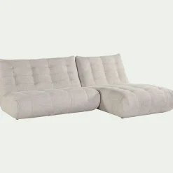 Canapé 4 Places|Canapé Modulable*alinea Canapé modulable avec méridienne en tissu chenille - roucas Beige