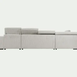 Canapé En Velours|Canapé 6 Places Et Plus*alinea Canapé panoramique convertible avec méridienne gauche en tissu castello - roucas Beige