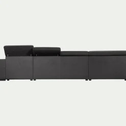 Canapé En Tissu|Canapé 6 Places Et Plus*alinea Canapé panoramique convertible avec méridienne droite en tissu doux - ardoise Gris