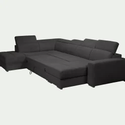 Canapé En Tissu|Canapé 6 Places Et Plus*alinea Canapé panoramique convertible avec méridienne droite en tissu doux - ardoise Gris