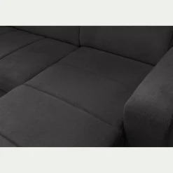 Canapé En Tissu|Canapé 6 Places Et Plus*alinea Canapé panoramique convertible avec méridienne droite en tissu doux - ardoise Gris