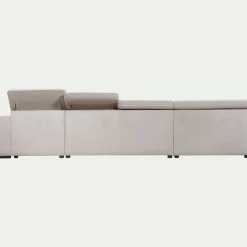 Canapé En Tissu|Canapé 6 Places Et Plus*alinea Canapé panoramique convertible avec méridienne droite en tissu doux - Beige