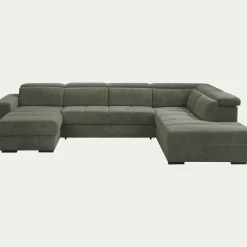 Canapé En Velours|Canapé 6 Places Et Plus*alinea Canapé panoramique conible avec méridienne droite en tissu castello - cèdre Vert