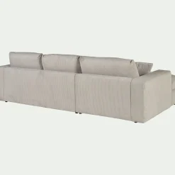 Canapé En Velours|Canapé 3 Places*alinea Canapé petit angle droit fixe en velours côtelé sastel - roucas Beige