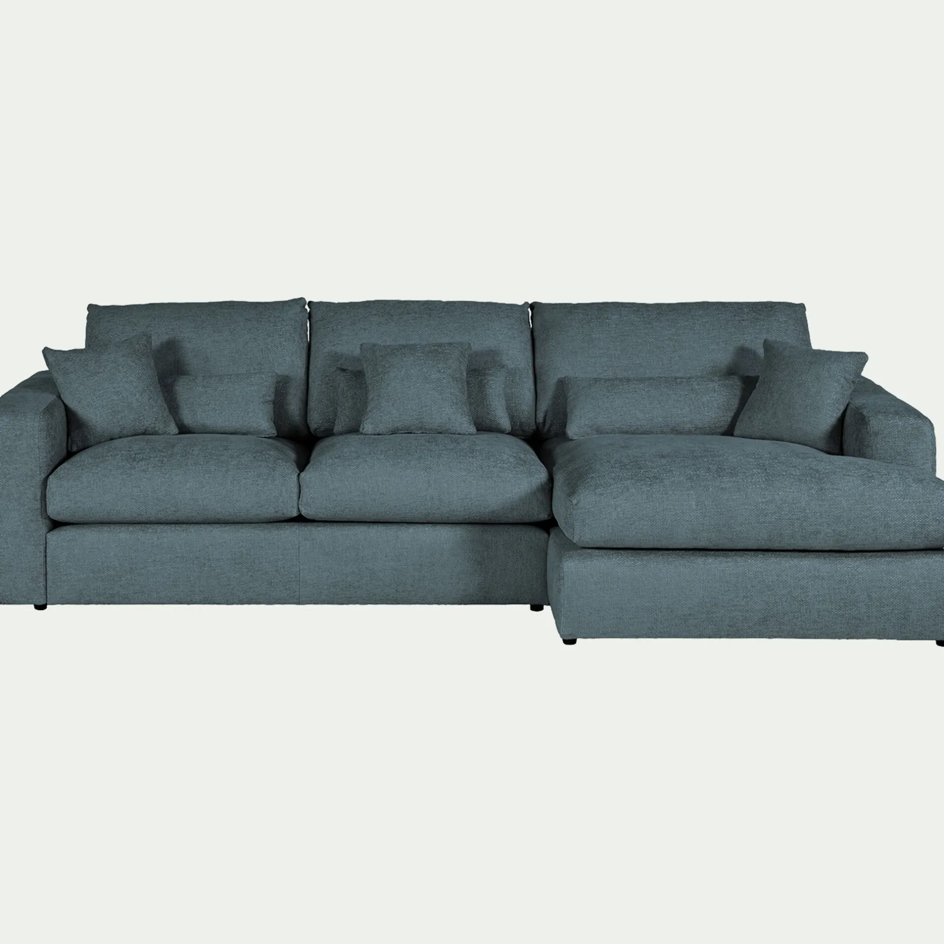 Canapé En Velours|Canapé 2 Places*alinea Canapé petit angle droit fixe en tissu chenille benjo - calaluna Bleu