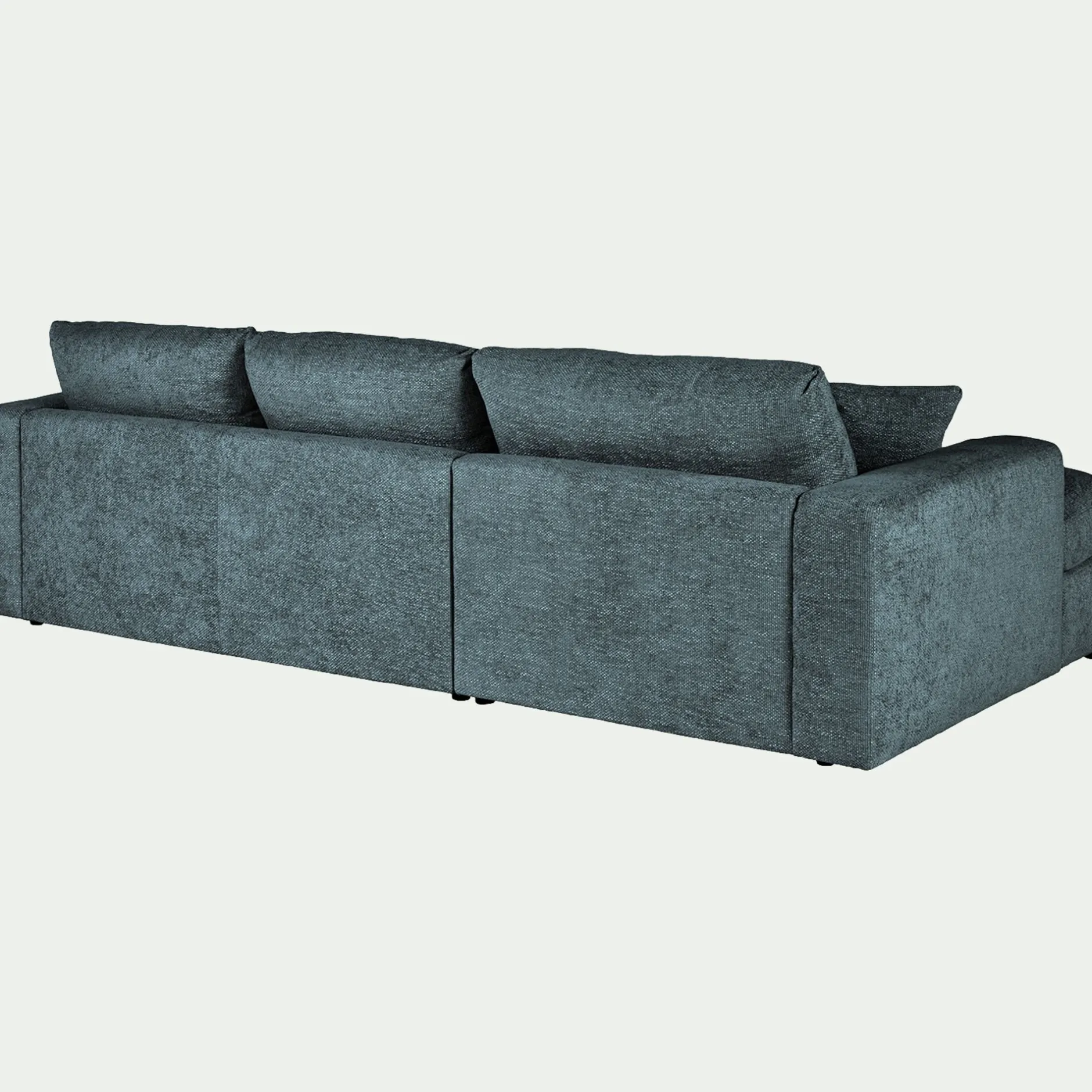 Canapé En Velours|Canapé 2 Places*alinea Canapé petit angle droit fixe en tissu chenille benjo - calaluna Bleu