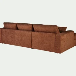 Canapé En Velours|Canapé 2 Places*alinea Canapé petit angle droit fixe en tissu chenille benjo - Brun rustrel