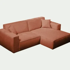 Canapé En Tissu|Canapé 2 Places*alinea Canapé petit angle droit fixe en tissu genesis - brun rustrel Marron