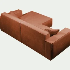 Canapé En Tissu|Canapé 2 Places*alinea Canapé petit angle droit fixe en tissu genesis - brun rustrel Marron