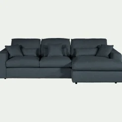 Canapé Fixe|Canapé D'Angle*alinea Canapé petit angle droit fixe en tissu bouclette - Bleu