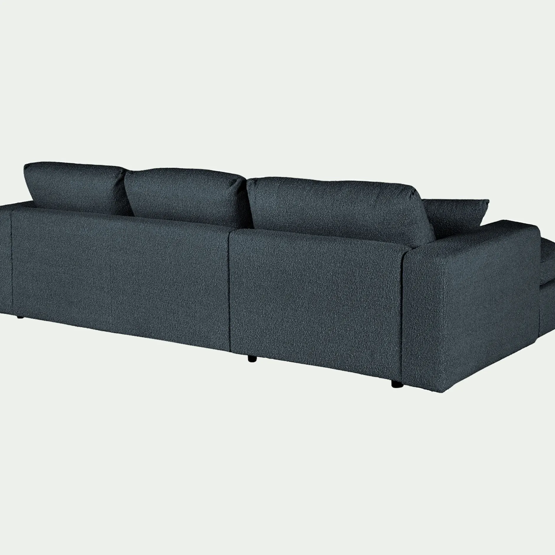 Canapé Fixe|Canapé D'Angle*alinea Canapé petit angle droit fixe en tissu bouclette - Bleu