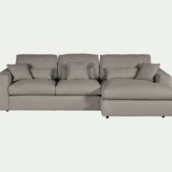 Canapé Fixe|Canapé D'Angle*alinea Canapé petit angle droit fixe en tissu bouclette - clair Gris