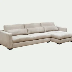 Canapé En Tissu|Canapé Fixe*alinea Canapé petit angle droit fixe en tissu Bloq - roucas Beige