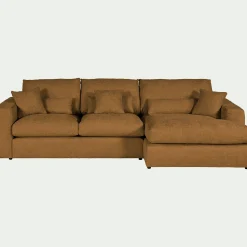 Canapé En Velours|Canapé 2 Places*alinea Canapé petit angle droit fixe en tissu chenille benjo - argan Jaune