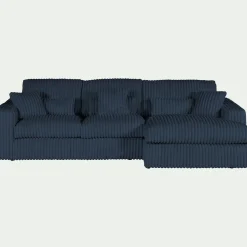 Canapé En Velours|Canapé 3 Places*alinea Canapé petit angle droit fixe en tissu côtelé bita - calabrun Bleu