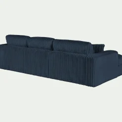 Canapé En Velours|Canapé 3 Places*alinea Canapé petit angle droit fixe en tissu côtelé bita - calabrun Bleu