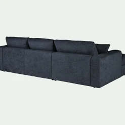 Canapé En Velours|Canapé 2 Places*alinea Canapé petit angle droit fixe en tissu chenille benjo - Bleu marine