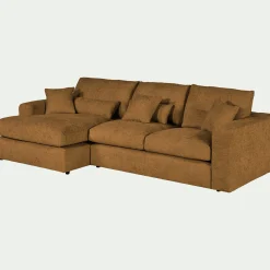 Canapé Fixe|Canapé D'Angle*alinea Canapé petit angle gauche fixe en tissu chenille benjo - argan Jaune