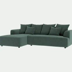 Canapé 3 Places|Canapé D'Angle*alinea Canapé petit angle gauche fixe en tissu velours - sauge Vert