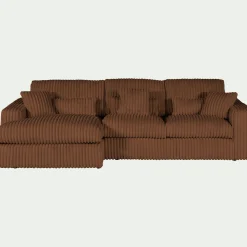 Canapé Fixe|Canapé D'Angle*alinea Canapé petit angle gauche fixe en tissu côtelé bita - brun rustrel Marron