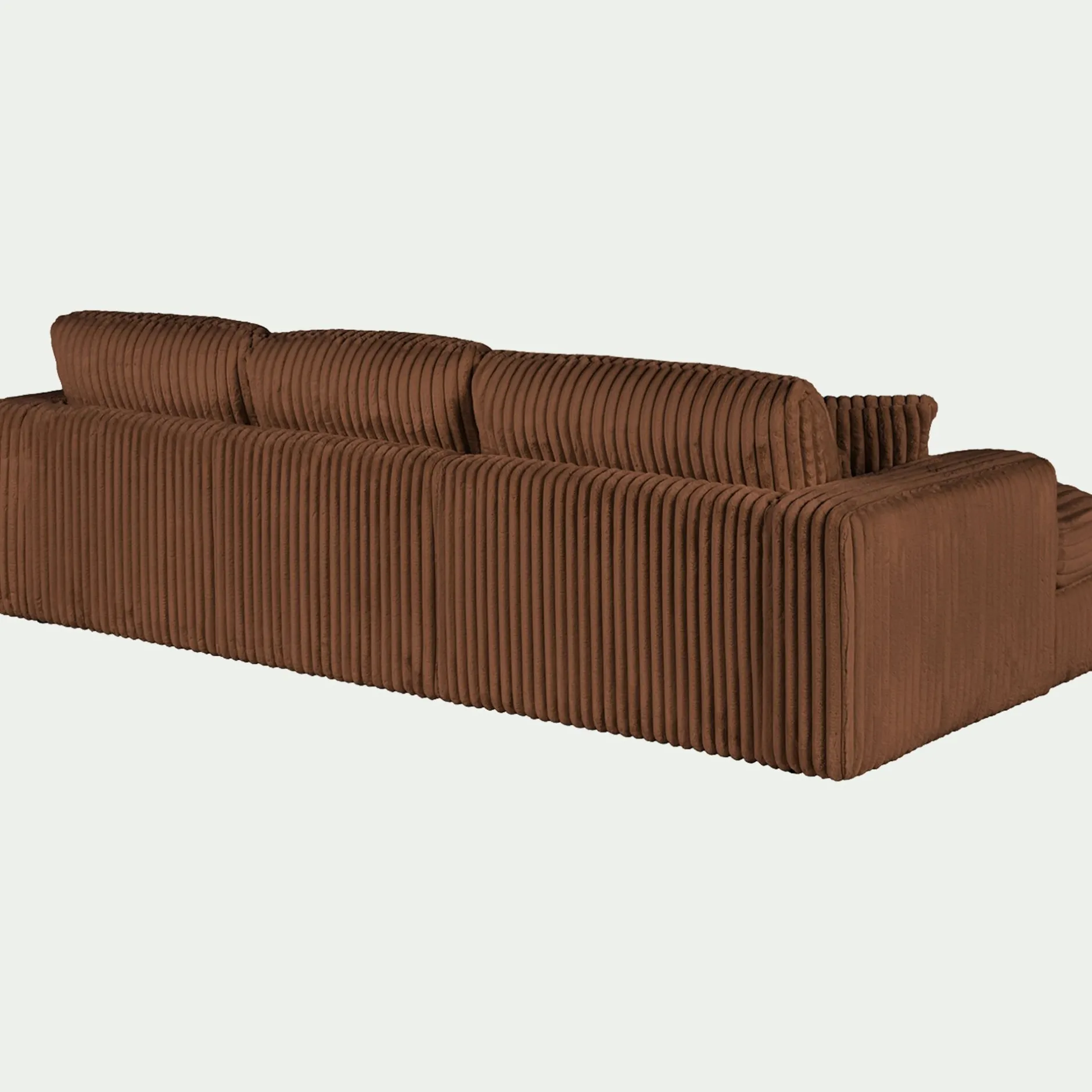 Canapé Fixe|Canapé D'Angle*alinea Canapé petit angle gauche fixe en tissu côtelé bita - brun rustrel Marron