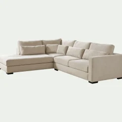 Canapé 4 Places|Canapé Fixe*alinea Canapé petit angle gauche fixe en tissu - roucas Beige