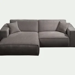 Canapé En Tissu|Canapé 2 Places*alinea Canapé petit angle gauche fixe en tissu genesis - Gris