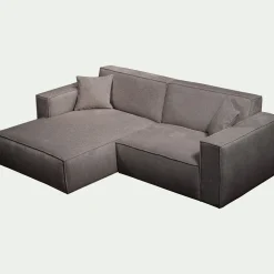 Canapé En Tissu|Canapé 2 Places*alinea Canapé petit angle gauche fixe en tissu genesis - Gris