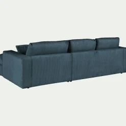 Canapé En Velours|Canapé Fixe*alinea Canapé petit angle gauche fixe en velours côtelé - Bleu