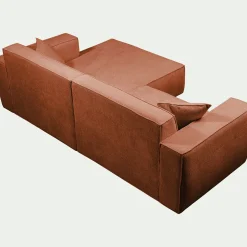 Canapé En Tissu|Canapé 2 Places*alinea Canapé petit angle gauche fixe en tissu genesis - brun rustrel Marron