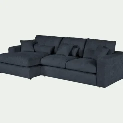 Canapé Fixe|Canapé D'Angle*alinea Canapé petit angle gauche fixe en tissu chenille benjo - marine Bleu