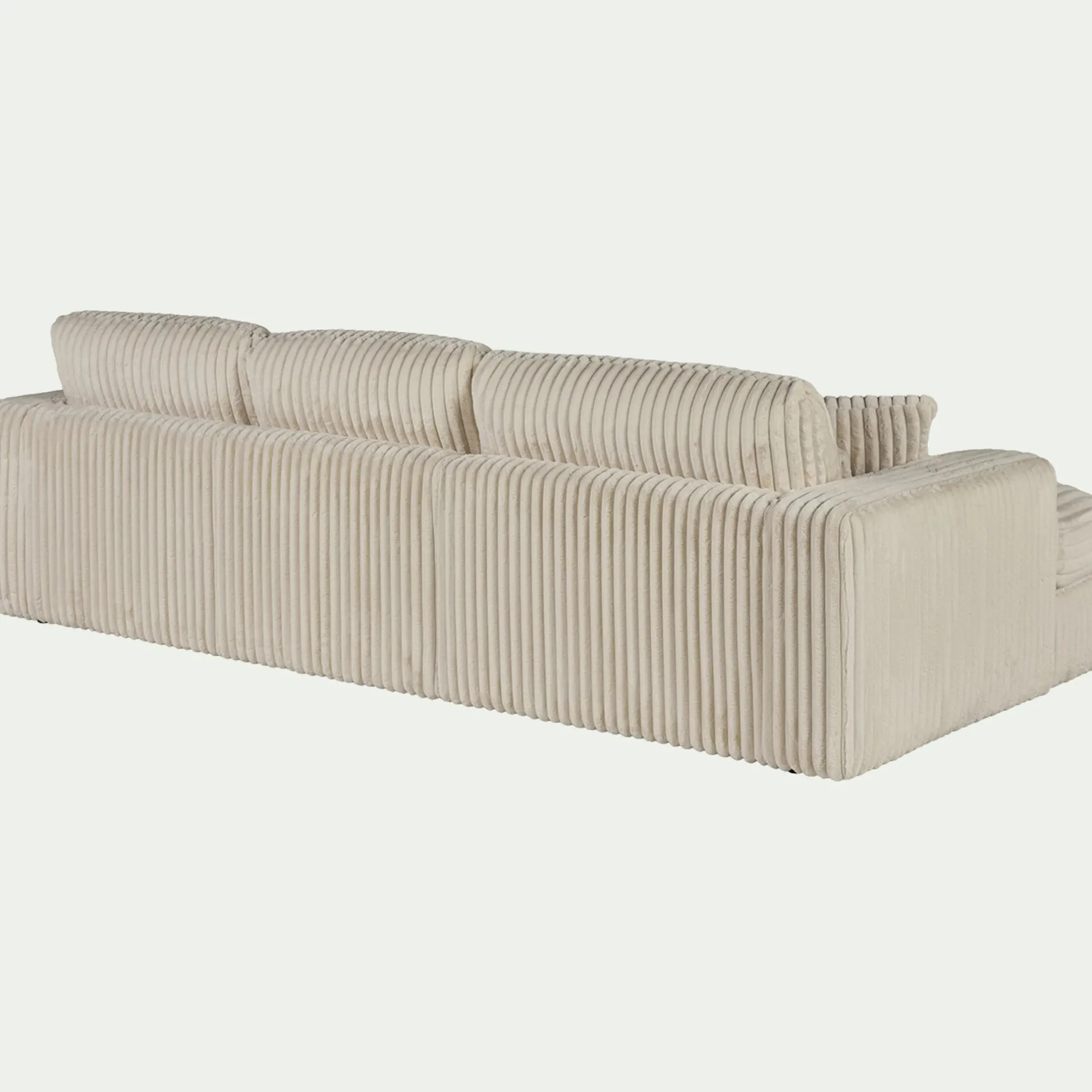 Canapé 3 Places|Canapé Fixe*alinea Canapé petit angle gauche fixe en tissu côtelé bita - blanc ventoux