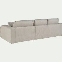 Canapé En Velours|Canapé 3 Places*alinea Canapé petit angle gauche fixe en velours côtelé sastel - roucas Beige