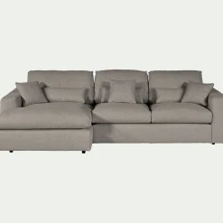 Canapé D'Angle|Canapé En Tissu*alinea Canapé petit angle gauche fixe en tissu bouclette - clair Gris