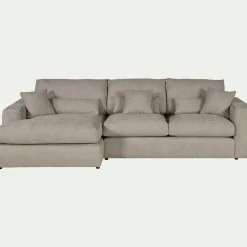 Canapé En Tissu|Canapé 3 Places*alinea Canapé petit angle gauche fixe en tissu chenille benjo - roucas Beige