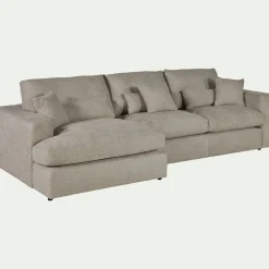 Canapé En Tissu|Canapé 3 Places*alinea Canapé petit angle gauche fixe en tissu chenille benjo - roucas Beige