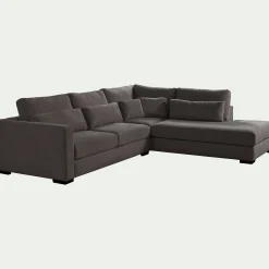 Canapé 4 Places|Canapé Fixe*alinea Canapé petit angle méridienne droite fixe en tissu Bloq - anthracite Gris