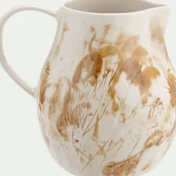 Pichet, Bouteille En Verre Et Carafe|Verre Et Carafe De Noël*alinea Carafe avec anse en grès 1L - argan Jaune