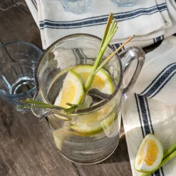 Pichet, Bouteille En Verre Et Carafe*alinea Carafe avec anse en verre bullé 1,1L - Transparent