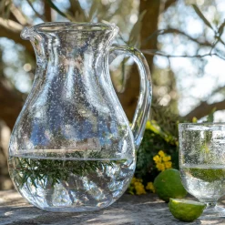 Pichet, Bouteille En Verre Et Carafe*alinea Carafe avec anse en verre bullé 1,5L - Transparent