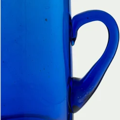 Pichet, Bouteille En Verre Et Carafe*alinea Carafe avec anse en verre recyclé 1,1L - Bleu