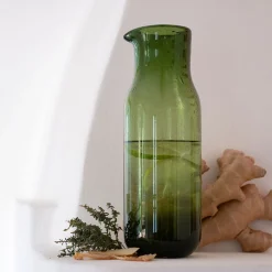 Pichet, Bouteille En Verre Et Carafe|Verre Et Carafe De Noël*alinea Carafe en verre bullé 83cl - avocado Vert