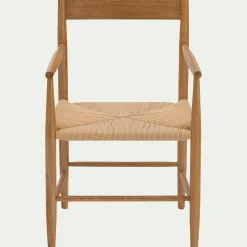 Chaise De Salle À Manger*alinea Chaise avec accoudoirs en bois de chêne - Naturel
