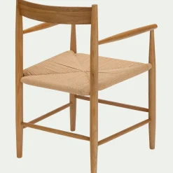 Chaise De Salle À Manger*alinea Chaise avec accoudoirs en bois de chêne - Naturel