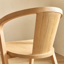 Chaise De Salle À Manger*alinea Chaise avec accoudoirs en bois d'acajou - Bois clair